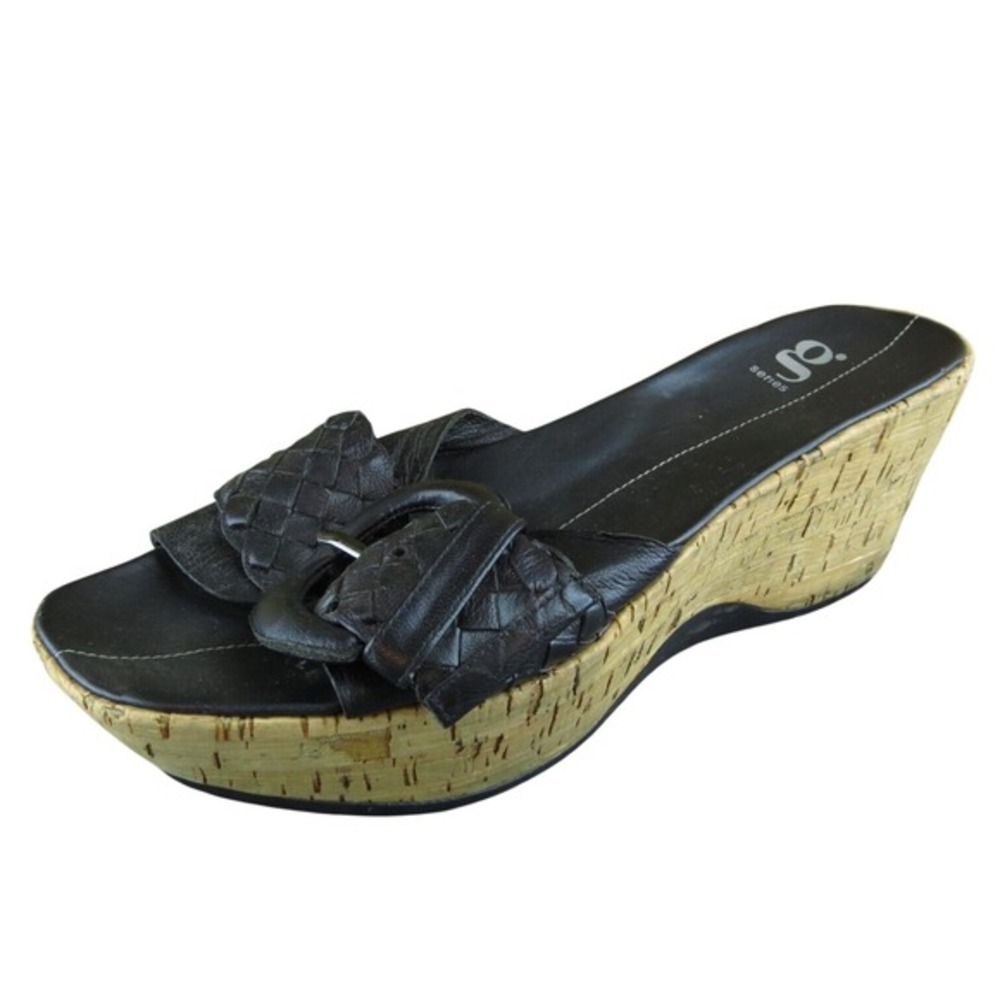 Nike Lab G Series Women Slide Sandal Shoes‎ Size 7.5 Medium Black Leather